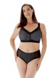 Beauty Stripe Front Fastening Bra - Black/Grey